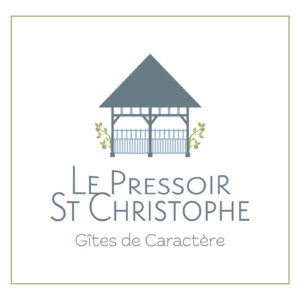 Logo du Pressoir saint Christophe montre un b&acirc;timent normand avec colombages